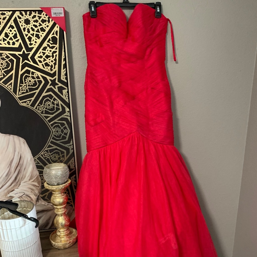Pink mermaid prom dress